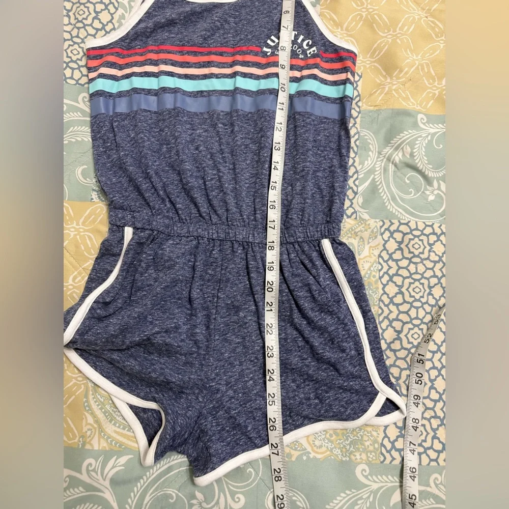 Romper Justice Kids Navy with Stripes Size 10 New with Tags